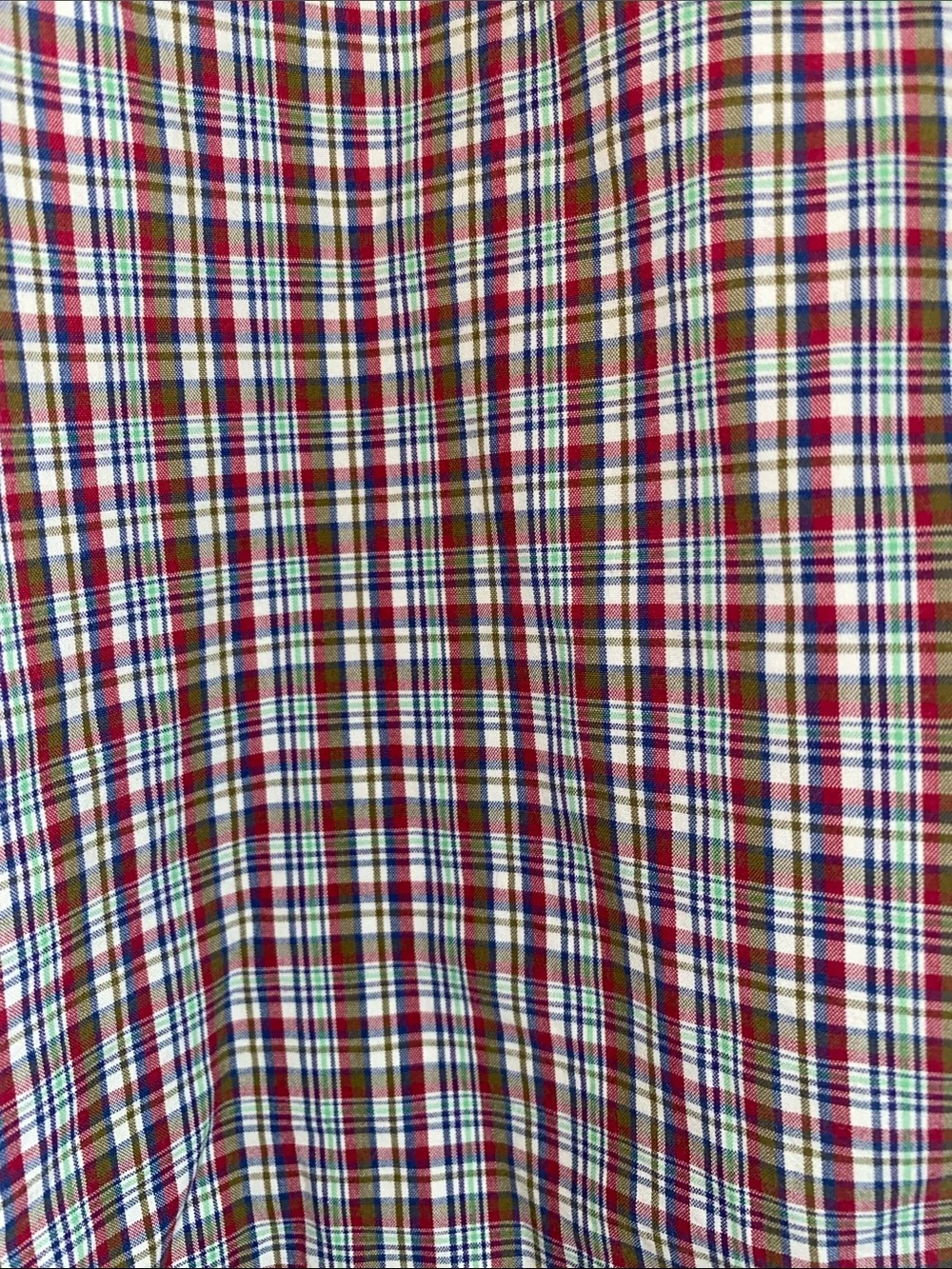 Ralph Lauren Men’s Plaid Button-Down Shirt in Red, Olive, Blue, and White